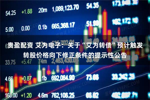 贵盈配资 艾为电子：关于“艾为转债”预计触发转股价格向下修正条件的提示性公告